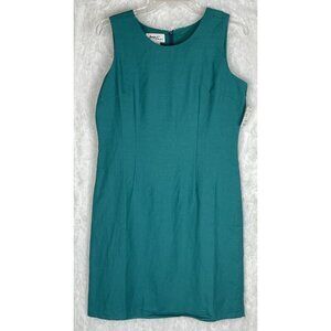 NWT Jennifer Eden Size 10 Teal Sleeveless Shift Dress Zipper Back Vintage